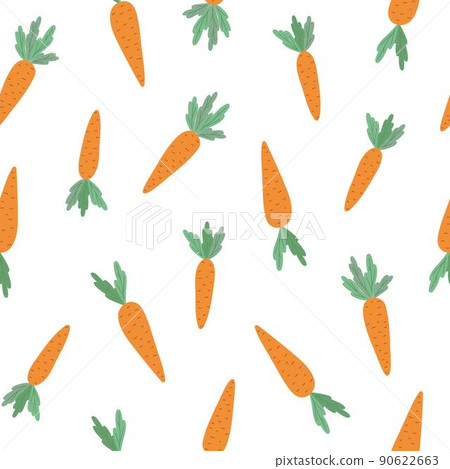 Carrots seamless pattern, fresh vegetable vector illustration, healthy organic food concept, Easter holiday celebration element, vegan diet, farm products, harvest time decor for textile, gift paper Carrots seamless pattern, fresh vegetable vector illustration, healthy organic food concept, Easter holiday celebration element, vegan diet, farm products, harvest time decor for textile, gift paper 90622663