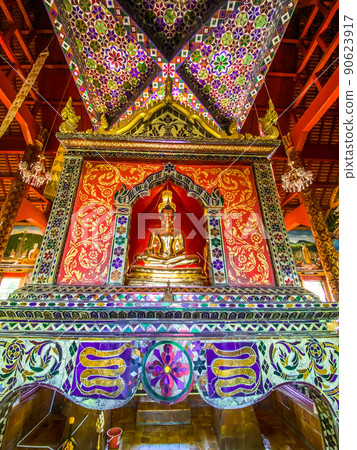 Wat Phra Phutthabat Tak Pha temple on top of the mountain in Lamphun, Thailand 90623917