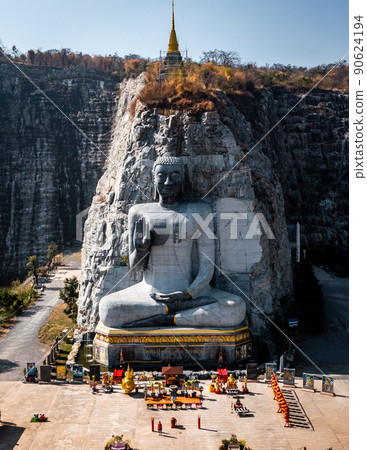 Aerial view of Luang Pho U Thong or Phra Phuttha Pusaya Khiri Sri Suvarnabhumi, Bhutsaya Khiri 90624194