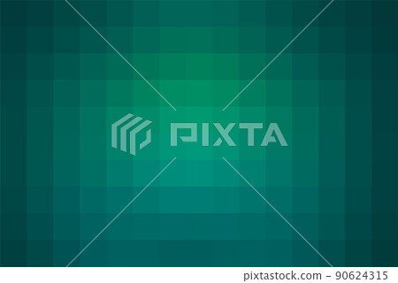 Gradient green background. Geometric texture from green squares. A backing of mosaic squares. Abstract pixel green backdrop for publication, design, poster, calendar, post, screensaver, wallpaper 90624315