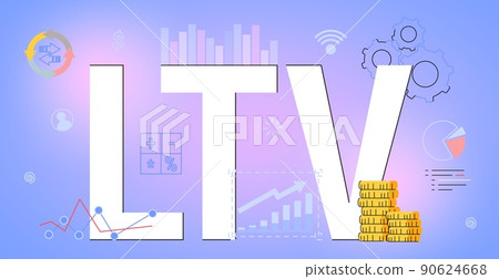 LTV Loan to value Short for lifetime value business concept 90624668