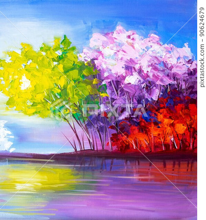 Abs color oil painting landscape on canva Abs color oil painting landscape on canva 90624679