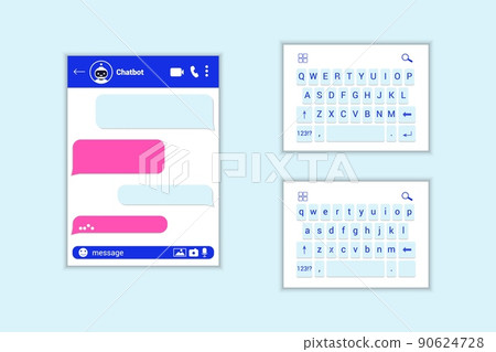 Interface smartphone chat vector template illustration Messenger window Interface smartphone chat vector template illustration Messenger window 90624728