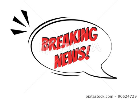 Breaking News Pop Art comics speech bubble with words symbols 90624729
