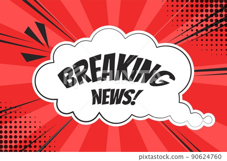 Breaking News Pop Art comics speech bubble with words symbols 90624760