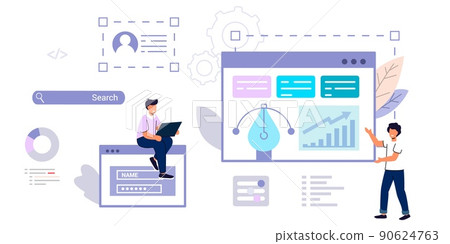 Programmer or coder oncept of script coding Correct errors Programming 90624763