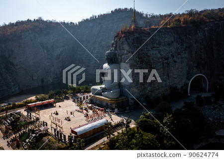 Aerial view of Luang Pho U Thong or Phra Phuttha Pusaya Khiri Sri Suvarnabhumi, Bhutsaya Khiri 90624774