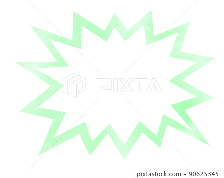 Surprise balloon frame illustration drawn in watercolor with green pass Other colors available 90625345