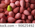 beauty background a bunch of pink gentle sponges and one contrast green conflict for makeup dark key 90625492