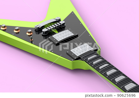 Close-up Electric acoustic guitar isolated on pink background. Close-up Electric acoustic guitar isolated on pink background. 90625696