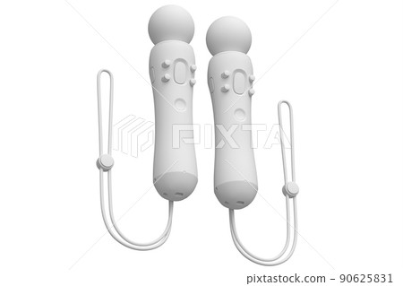 Virtual reality controllers for online and cloud gaming on white background 90625831