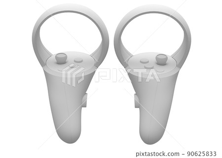 Virtual reality controllers for online and cloud gaming on white background Virtual reality controllers for online and cloud gaming on white background 90625833