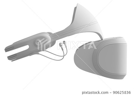 Virtual reality glasses isolated on white monochrome background. 3d render Virtual reality glasses isolated on white monochrome background. 3d render 90625836