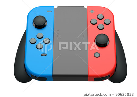 Portable video game controllers attached to touch screen on white background Portable video game controllers attached to touch screen on white background 90625838