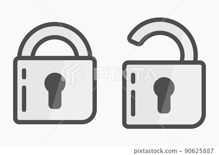 padlock open closed icon vector flat illustration padlock open closed icon vector flat illustration 90625887
