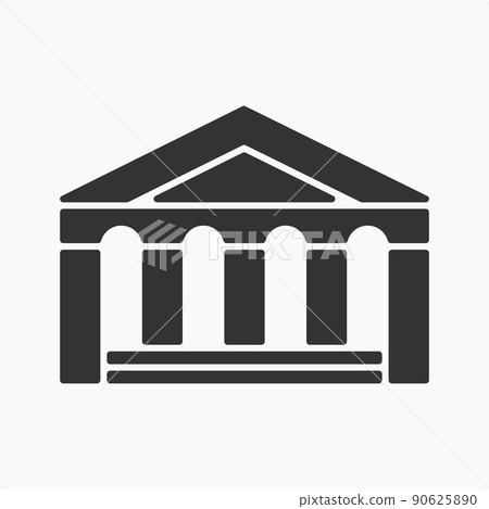 old classic bank building shape icon vector flat illustration 90625890