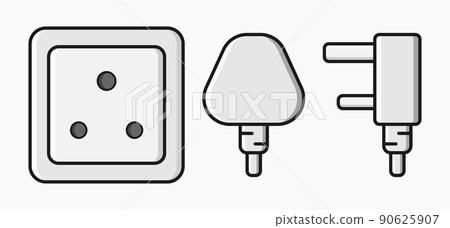 power outlet plug south african type m vector flat illustration power outlet plug south african type m vector flat illustration 90625907