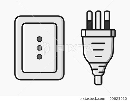 power outlet plug italian type l vector flat illustration 90625910
