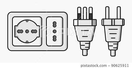 power outlet plug italian modern type l vector flat illustration power outlet plug italian modern type l vector flat illustration 90625911