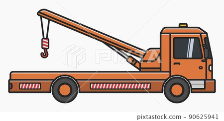 isolated orange tow truck simple design side view vector flat illustration isolated orange tow truck simple design side view vector flat illustration 90625941