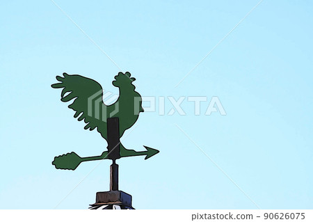 柔和的“藍天和風向標”插圖圖像 90626075