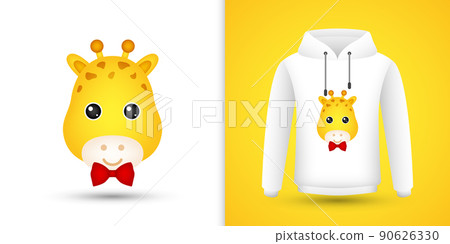 Giraffe head on white sweatshirt hoodie Giraffe head on white sweatshirt hoodie 90626330