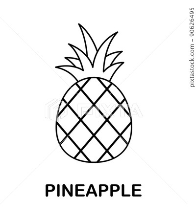 Coloring page with Pineapple for kids 90626495