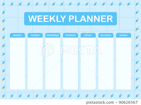 Daily and weekly planner with Ice Cream Daily and weekly planner with Ice Cream 90626567