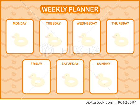 Daily and weekly planner with Inflatable Duck 90626594