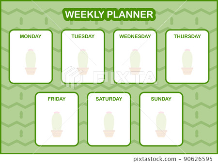 Daily and weekly planner with Cactus Daily and weekly planner with Cactus 90626595
