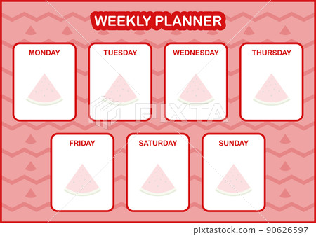 Daily and weekly planner with Watermelon 90626597