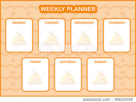 Daily and weekly planner with Sailboat Daily and weekly planner with Sailboat 90626599