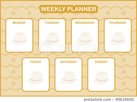 Daily and weekly planner with Fedora Hat Daily and weekly planner with Fedora Hat 90626600