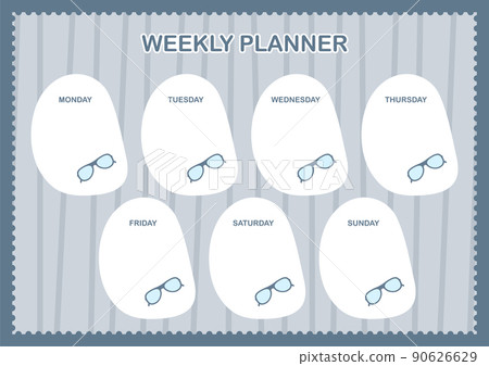 Daily and weekly planner with Glasses Daily and weekly planner with Glasses 90626629