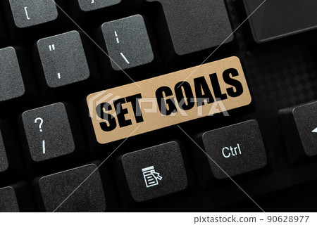 Inspiration showing sign Set Goals. Business idea Defining or achieving something in the future based on plan -48597 90628977