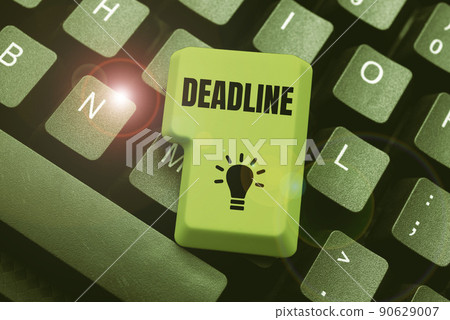 Writing displaying text Deadline. Word Written on Period of time by which something must be finished or accomplished -48930 Writing displaying text Deadline. Word Written on Period of time by which something must be finished or accomplished -48930 90629007