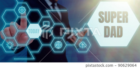 Conceptual caption Super Dad. Concept meaning Children idol and super hero an inspiration to look upon to -49203 Conceptual caption Super Dad. Concept meaning Children idol and super hero an inspiration to look upon to -49203 90629064
