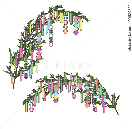 Realistic Tanabata decoration / Sasa decoration Illustration material Realistic Tanabata decoration / Sasa decoration Illustration material 90629251