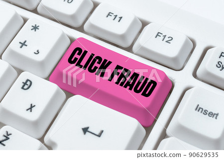 Conceptual caption Click Fraud. Business concept practice of repeatedly clicking on advertisement hosted website -48608 Conceptual caption Click Fraud. Business concept practice of repeatedly clicking on advertisement hosted website -48608 90629535