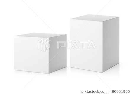 blank packaging white cardboard box isolated on white background ready for packaging design 90631960
