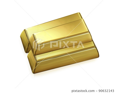 Gold bars is on white background 3D rendering Gold bars is on white background 3D rendering 90632143
