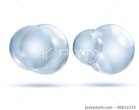 Transparent soap or water bubbles on a white background 90632233