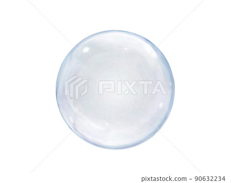 Transparent soap or water bubbles on a white background 90632234