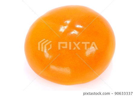 Persimmon fruit, sweet persimmon, 1 whole, bright background 90633337