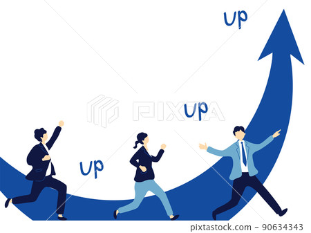 Rising to the right, men and women 90634343