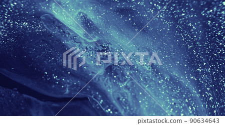 Glitter fluid. Acrylic paint motion. Blue liquid paint flow abstract background shot on RED Cinema camera. Glitter fluid. Acrylic paint motion. Blue liquid paint flow abstract background shot on RED Cinema camera. 90634643