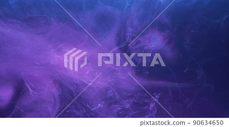 Smoke flow. Magic poison. Blue pink acrylic paint mix. Abstract art background shot on Red Cinema camera 6k. 90634650