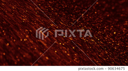 Moving glitter background. Sparkling sequin floating. Golden yellow shimmering circles glow quick motion on black grain texture shot on RED Cinema camera. 90634675