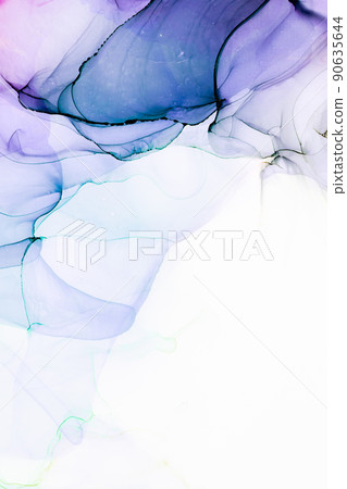 Marble ink abstract art from exquisite original painting for abstract background 90635644