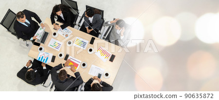 Business people group meeting shot from top view broaden view Business people group meeting shot from top view broaden view 90635872